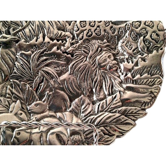Embossed African Wildlife Animal Metal Plate 3D 7.5" TWN Perfect Vintage 1991 - Picture 5 of 10